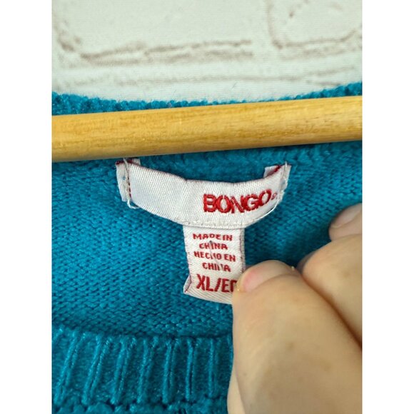 Bongo Sweater Womens Size XL Teal Blue Casual Pull Over Cardigan - Picture 3 of 3